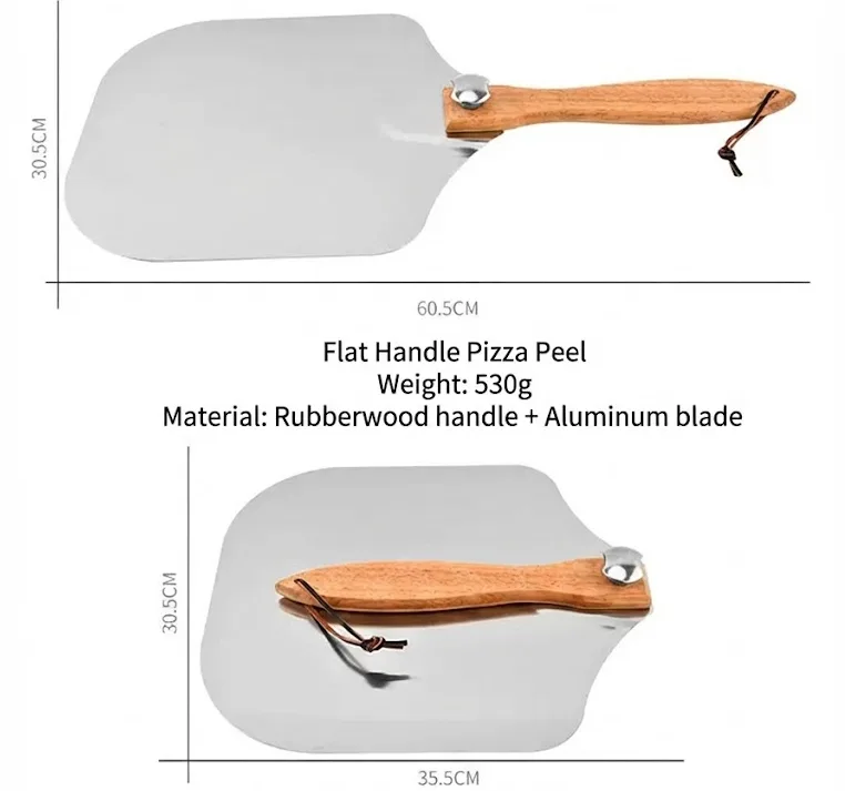 Aluminum Pizza Peel with Wooden Handle view 3