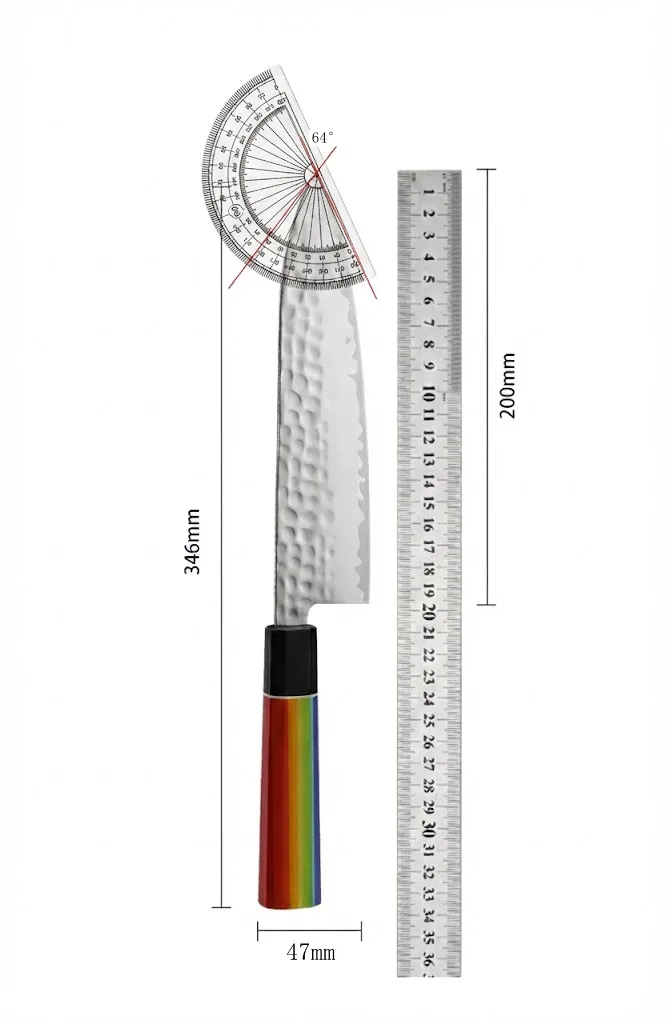 Rainbow G10 Triple-Steel Santoku Knife view 2